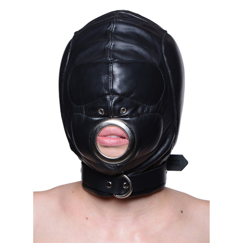 Leather Padded Hood with Mouth Hole