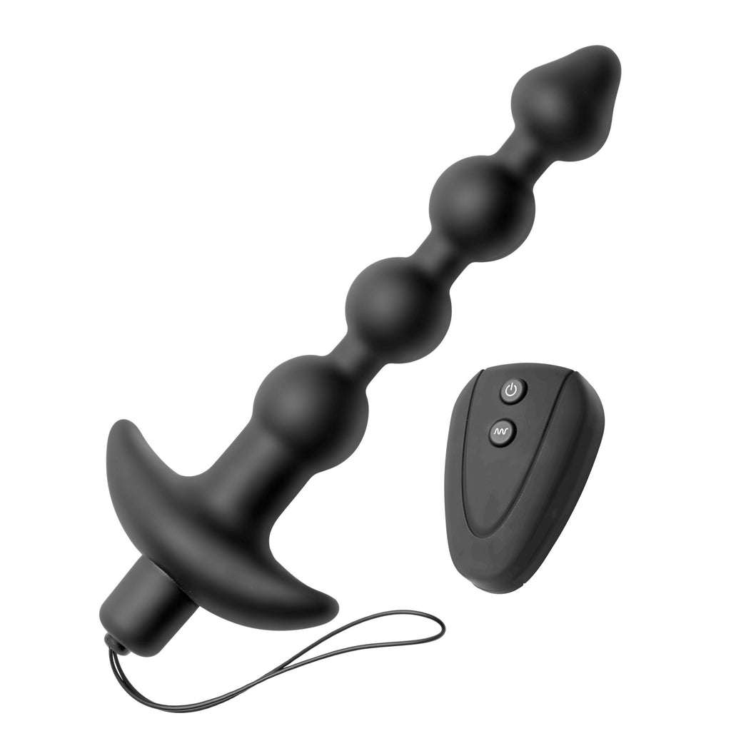 7 Speed Silicone Beaded Anal Vibe with Remote