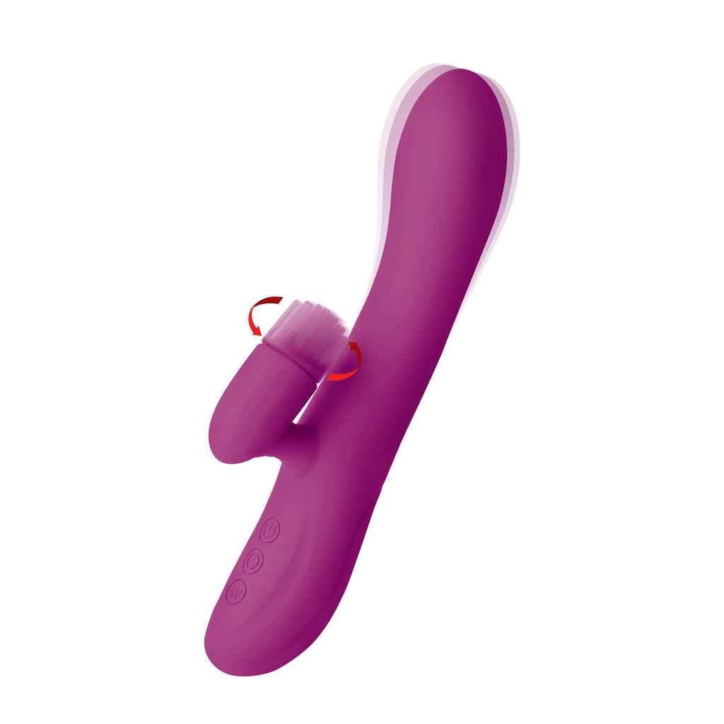 Whirl Silicone Rabbit Vibrator with Rotating Ticklers