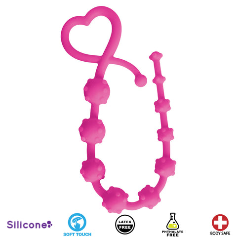 Hearts n Studs Silicone Anal Beads